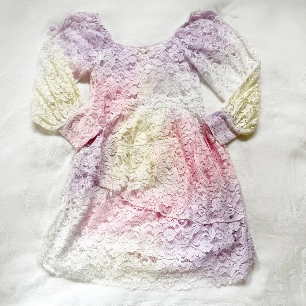 LAST CHANCE! NWT LOVESHACKFANCY Alela Dress Multi Tie Dye 6 NEW Style D1455-992 - Picture 12 of 12